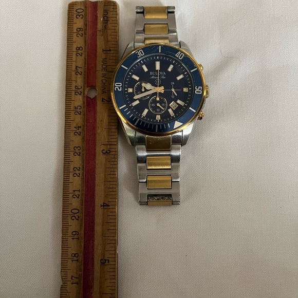 Bulova Blue Dial Two-Tone Watch